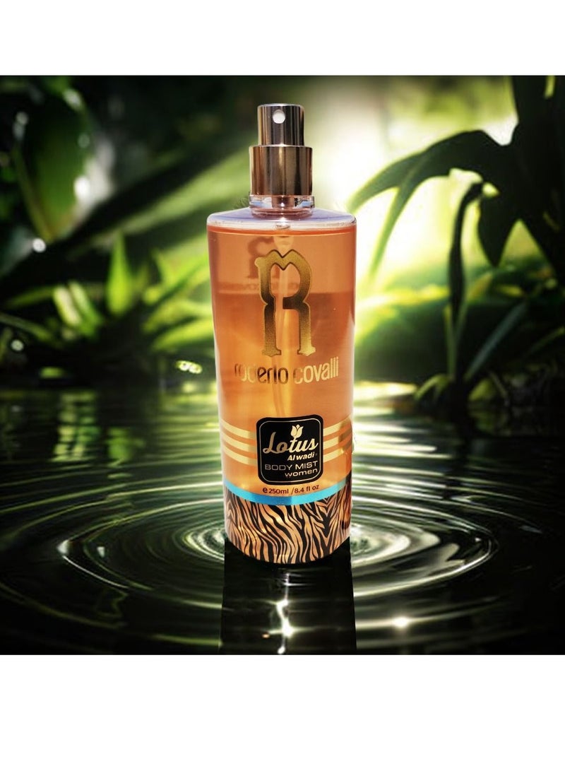 Lotus Alwadi - Roderio Covalli Fragrance, Body Mist Women signature Collection, 8.4 Ounce (6 piece Gift Set)
