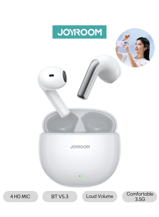 JR-PB1 True Wireless Bluetooth Earphones 4 Mic Semi In-Ear TWS Earbuds ENC Call Noise Reduction  Bluetooth 5.3 White