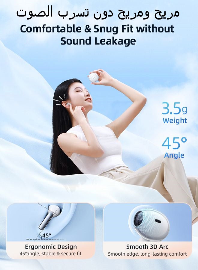 JR-PB1 True Wireless Bluetooth Earphones 4 Mic Semi In-Ear TWS Earbuds ENC Call Noise Reduction  Bluetooth 5.3 White