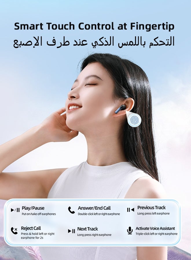 JR-PB1 True Wireless Bluetooth Earphones 4 Mic Semi In-Ear TWS Earbuds ENC Call Noise Reduction  Bluetooth 5.3 White