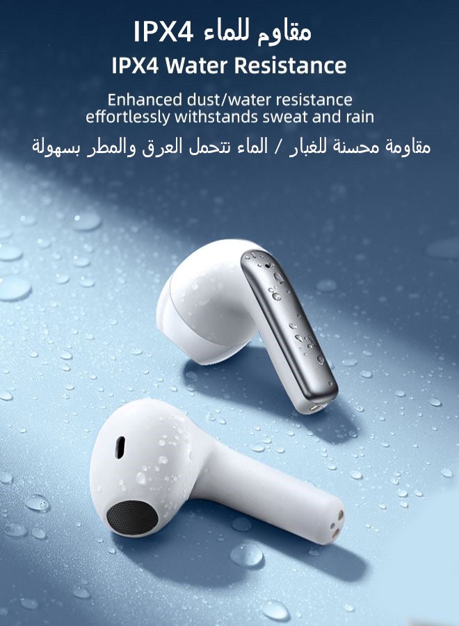 JR-PB1 True Wireless Bluetooth Earphones 4 Mic Semi In-Ear TWS Earbuds ENC Call Noise Reduction  Bluetooth 5.3 White