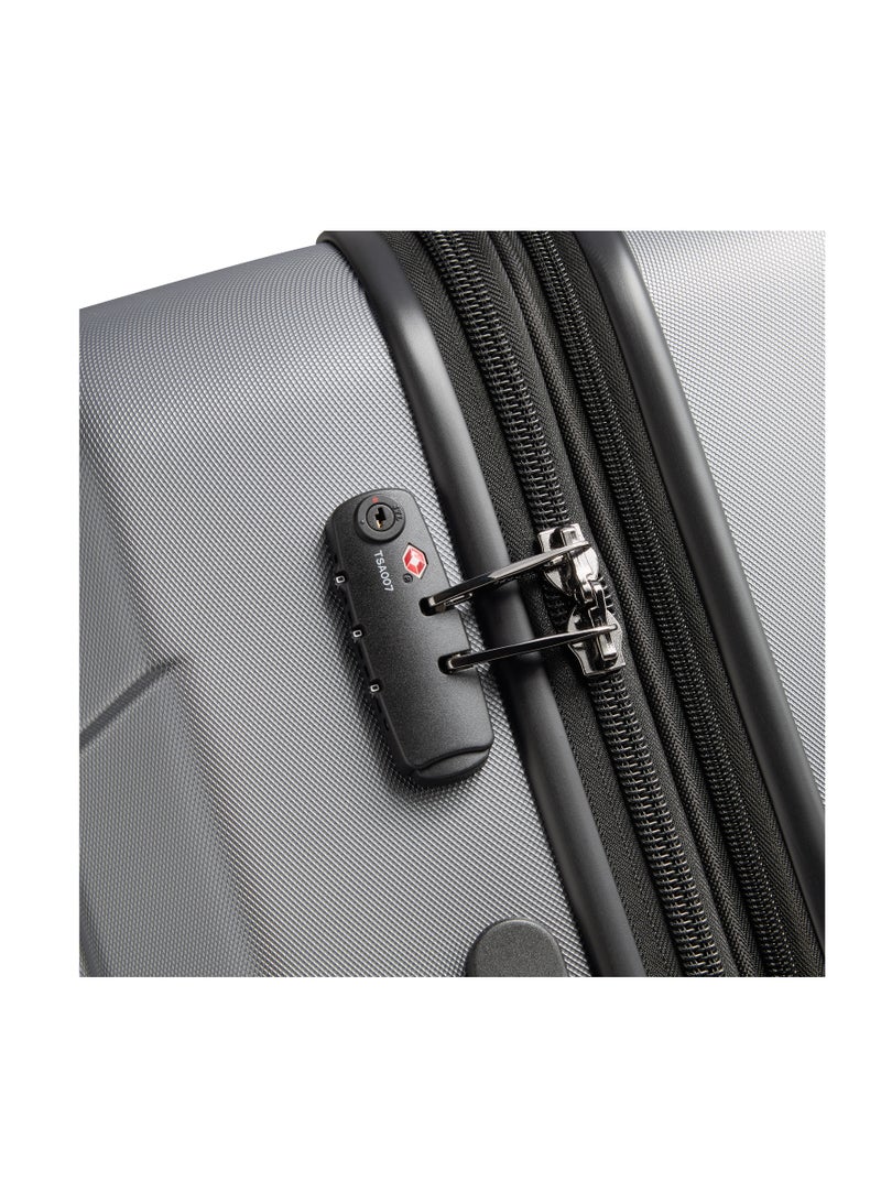 Delsey Depart Hard 81cm Hardcase Expandable 4 Wheel Check-in Luggage Trolley Case Grey - 00314583001 X9