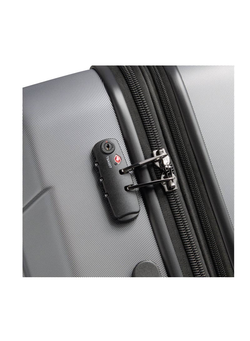 Depart Hard 81cm Hardcase Expandable 4 Wheel Check-in Luggage Trolley Case Grey - 00314583001 X9