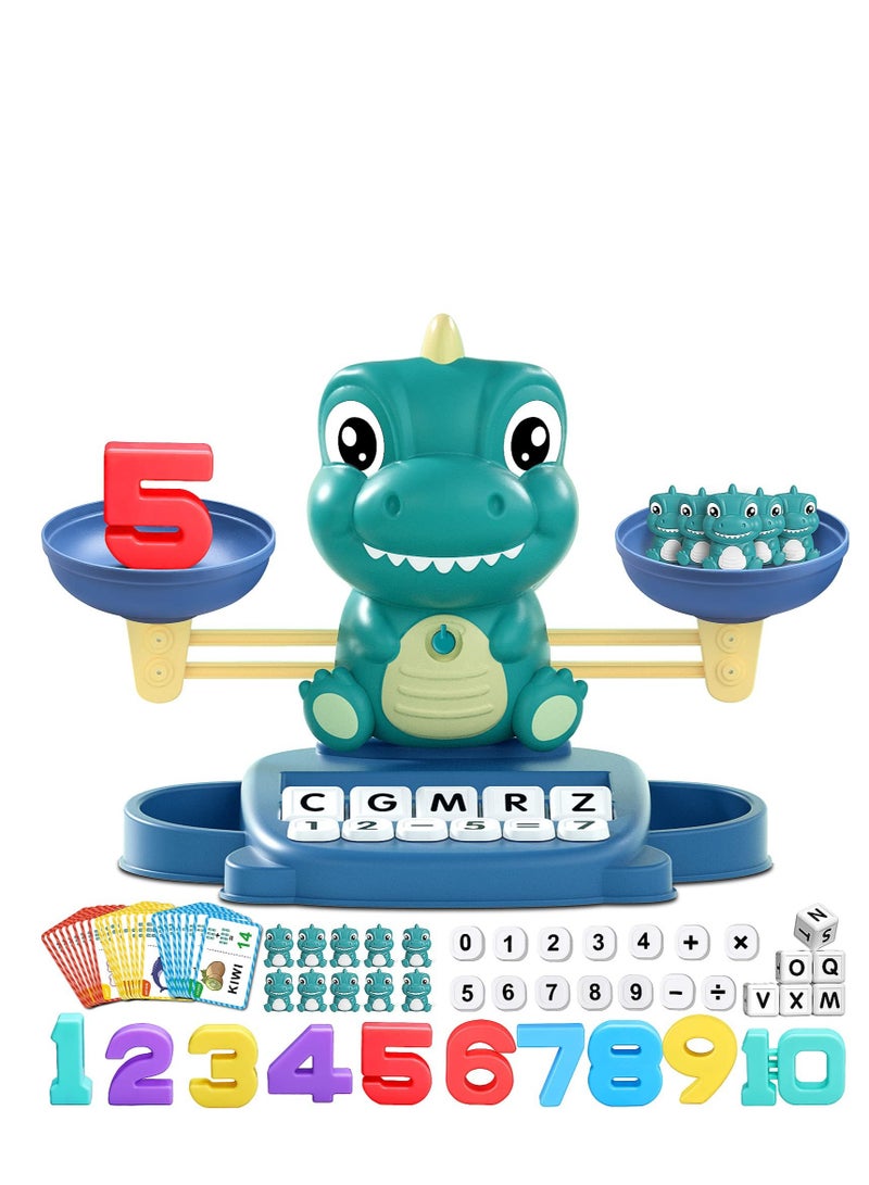 Dinosaur Math Balance Toys, Dinosaur Kindergarten Preschool Learning Activities Math Counting Matching Letter Toys - Toddler Educational Toys for 3 4 5 6 7 Year Olds Boys Birthday Gift Game