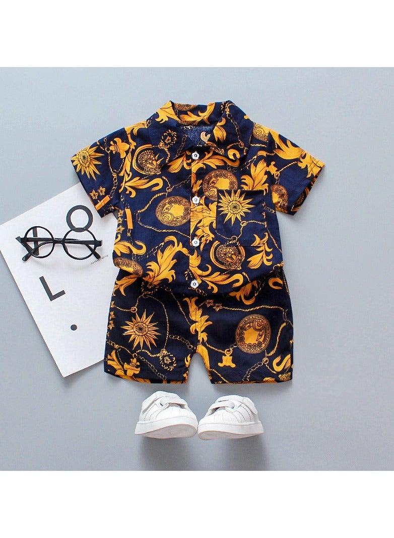 New Children's Short Sleeved Shirt Two-Piece Set