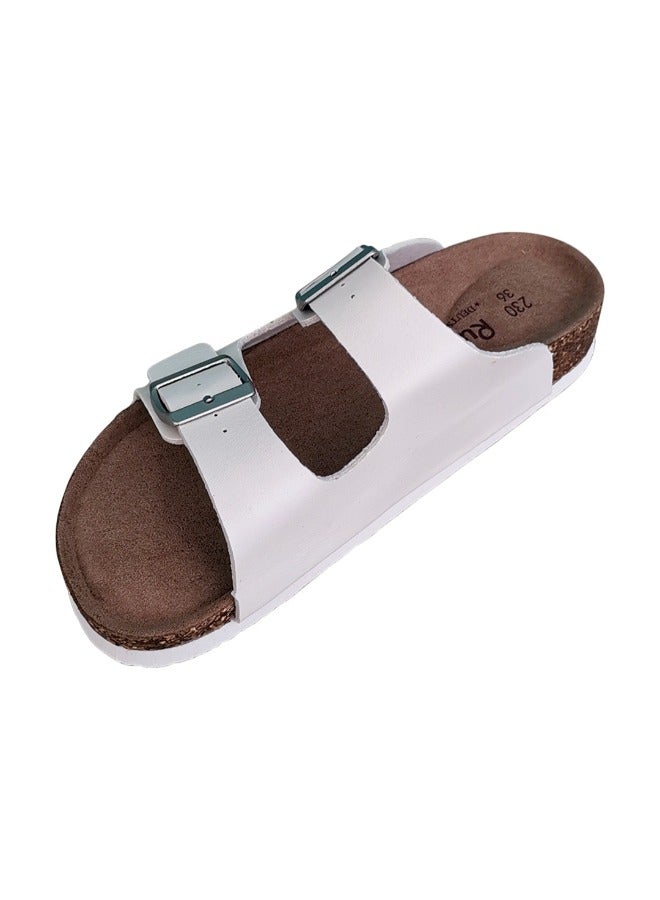 Couple Shoes unisex slippers for Woman men with adjustable buckle sandals anti-slip PU leather flip flops outdoor Soft Comfy slipper Rup Art