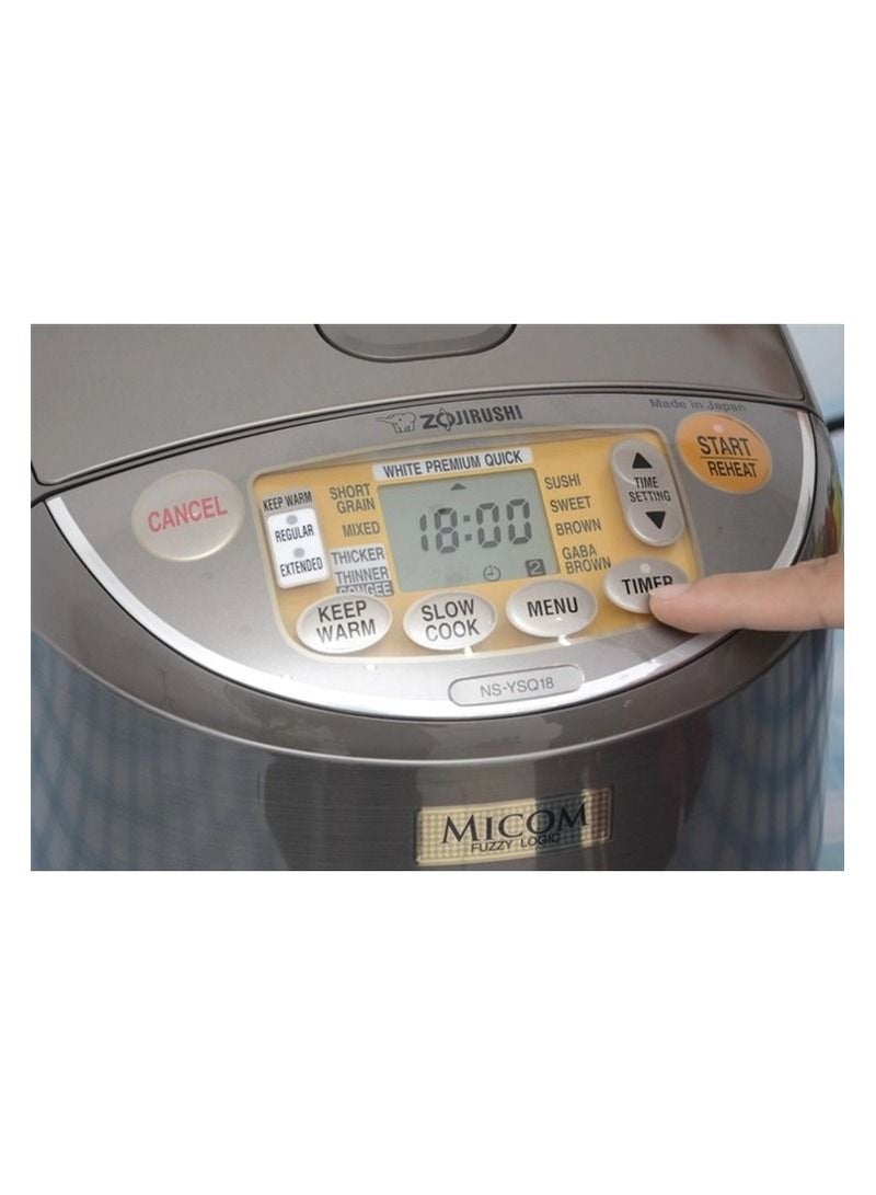 Electronic Rice cooker/ warmer 1.8 ltr, Stainless brown