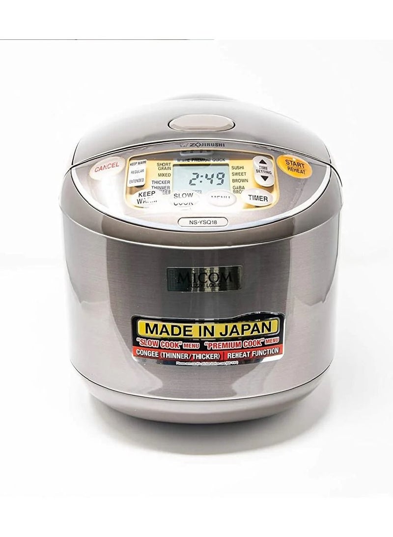 Electronic Rice cooker/ warmer 1.8 ltr, Stainless brown