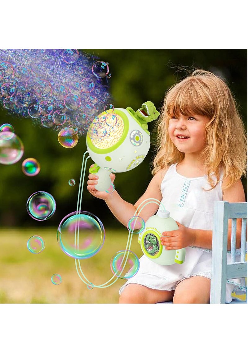 Auto Bubble Machine Rechargeable Dinosaur Bubble Machine with 17oz Bubble Solution,LED Light Leak-Proof Design,Automatic Bubble Maker Summer Toys for Kids Adults Outdoor Birthday Wedding Party