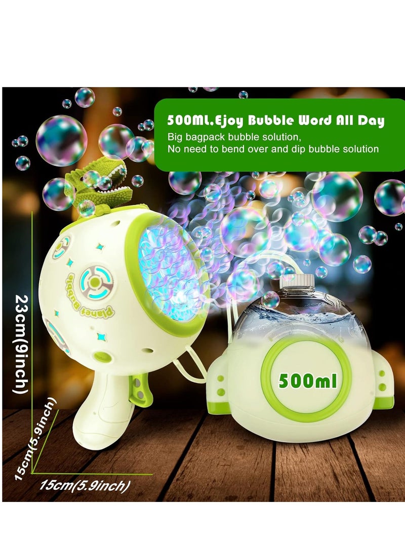 Auto Bubble Machine Rechargeable Dinosaur Bubble Machine with 17oz Bubble Solution,LED Light Leak-Proof Design,Automatic Bubble Maker Summer Toys for Kids Adults Outdoor Birthday Wedding Party