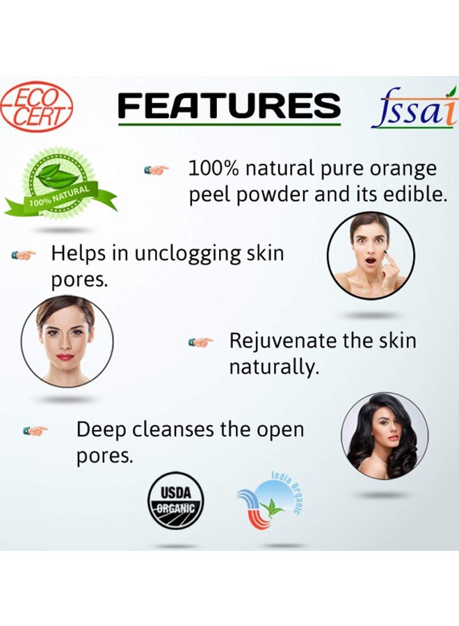 Orange Peel Fruit Powder Face Pack For Glowing Skin & Removing Skin Impurities 100grams