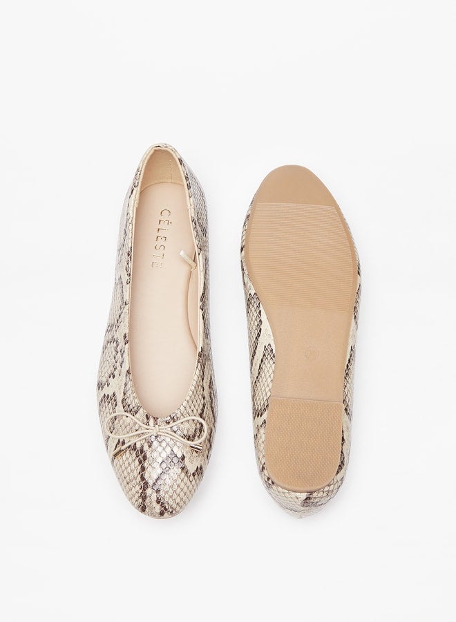 Women's Textured Slip-On Ballerina Shoes