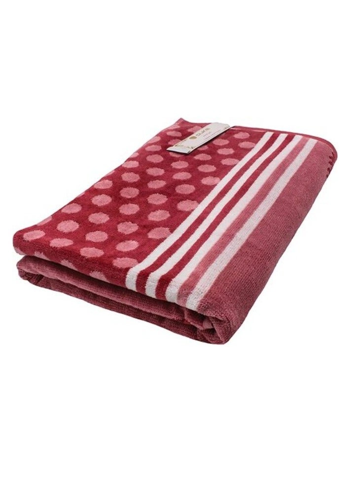 DUKE IZMIR Yarn dyed bath towel - 70 Cm x 140 Cm, Soft Towel 520 GSM, 100% Cotton (PEACH).