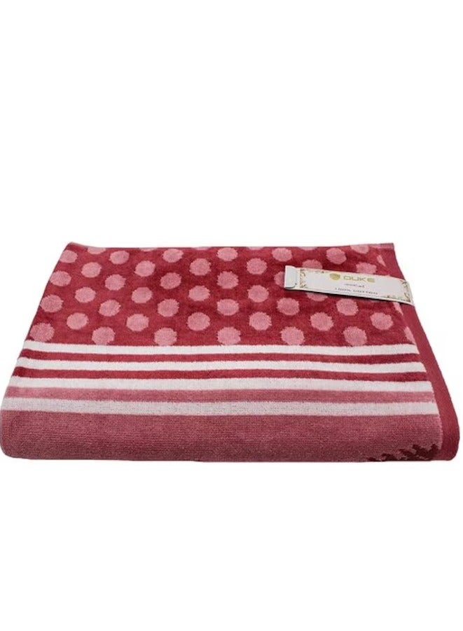 DUKE IZMIR Yarn dyed bath towel - 70 Cm x 140 Cm, Soft Towel 520 GSM, 100% Cotton (PEACH).