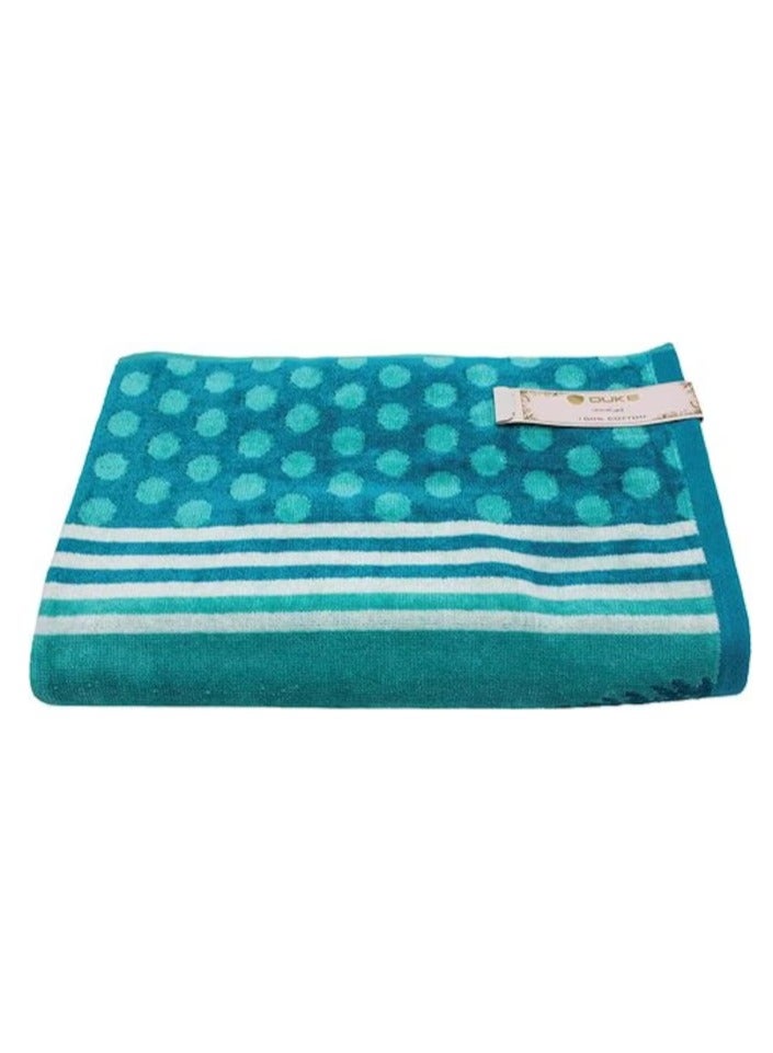 DUKE IZMIR Yarn dyed bath towel - 70 Cm x 140 Cm, Soft Towel 520 GSM, 100% Cotton (TEAL).