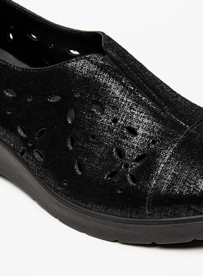 Women's Metallic Cutwork Slip-On Casual Loafers