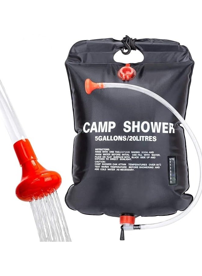 Solar Heating Camping Solar Shower Bag with Hot Water Temperature (Black)