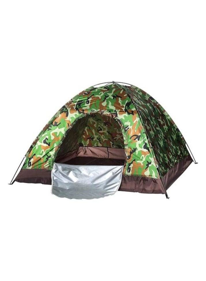 Aiwanto Camping Tent Hiking Tent Waterproof Windproof Ultraviolet-Proof Outdoor Travel Camping 3-4 People Raining Proof Tent - Bottom Black/Silver