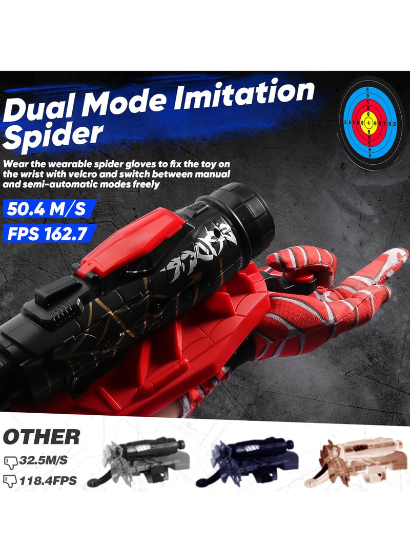 Gel Ball Blaster Web Shooter, Wrist Spider Web Shooters Blaster Toy with water Beads and Spider Glove, Spider Splatter Ball Toys for Kids Outdoor Play