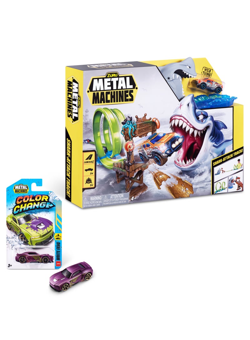 METAL MACHINE Shark Attack Trackset / With Color Change Car 1/64-1pc (car Color/Style May Vary