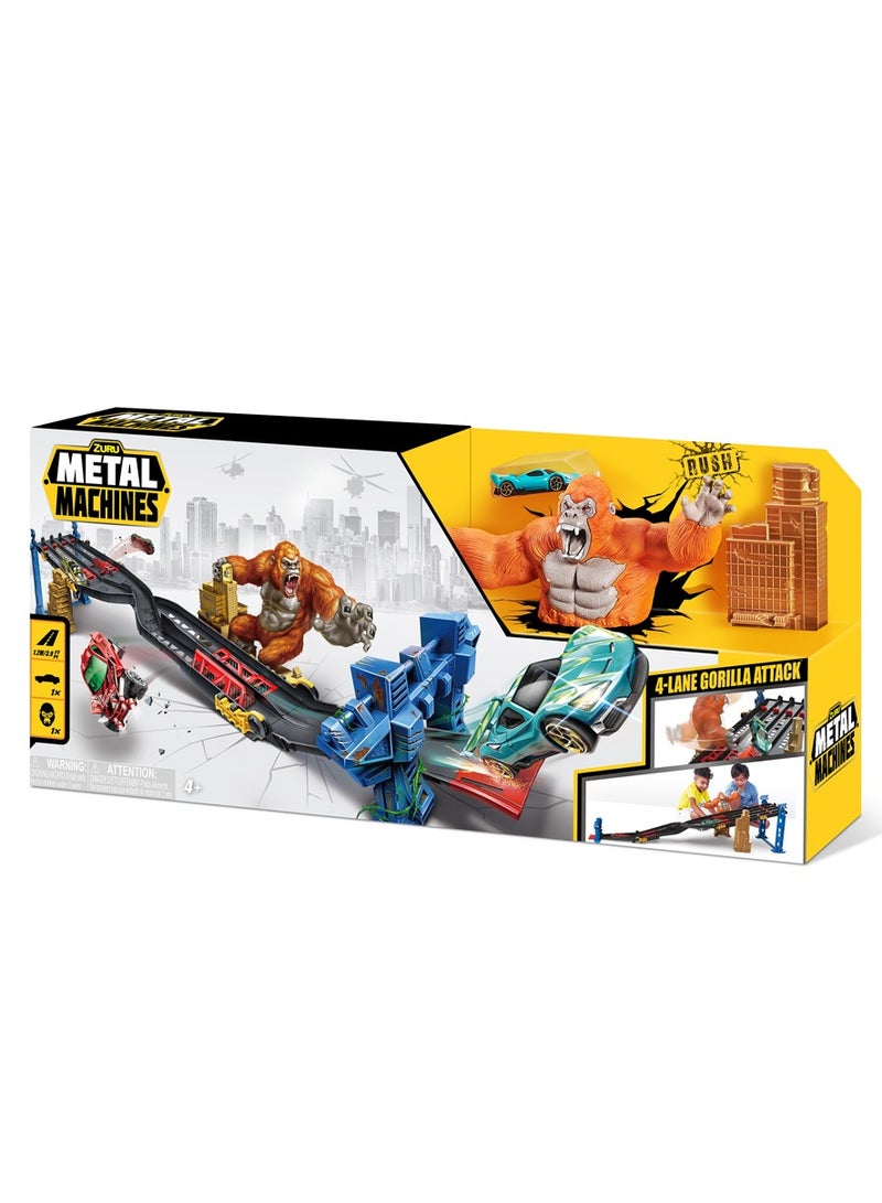 METAL MACHINES 4-Lane Gorilla Attack Track set For Ages 4+