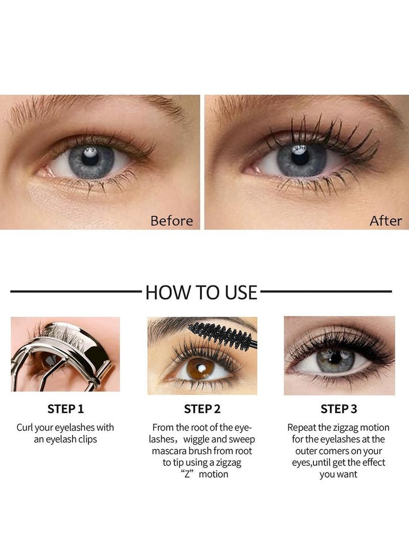 Waterproof Color Mascara, 3PCS Color Mascara Eyeliner Charming Longlasting Mascara for Eyelash Eye Makeup, Fast Dry Eyelashes Curling Lengthening Makeup Eye (White Brown Black)