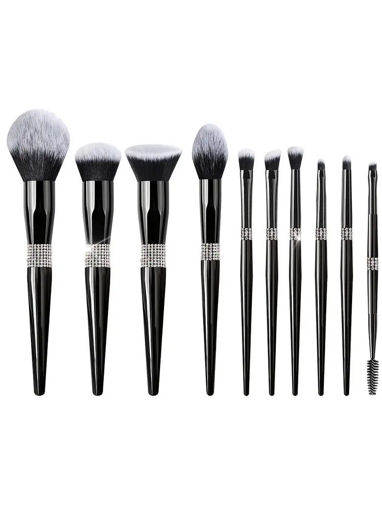 Makeup Brushes Set - Bling Premium Synthetic Foundation Powder Blush Concealer Eyeliner Eyebrow Contour Make Up Brush Set For Women, Black