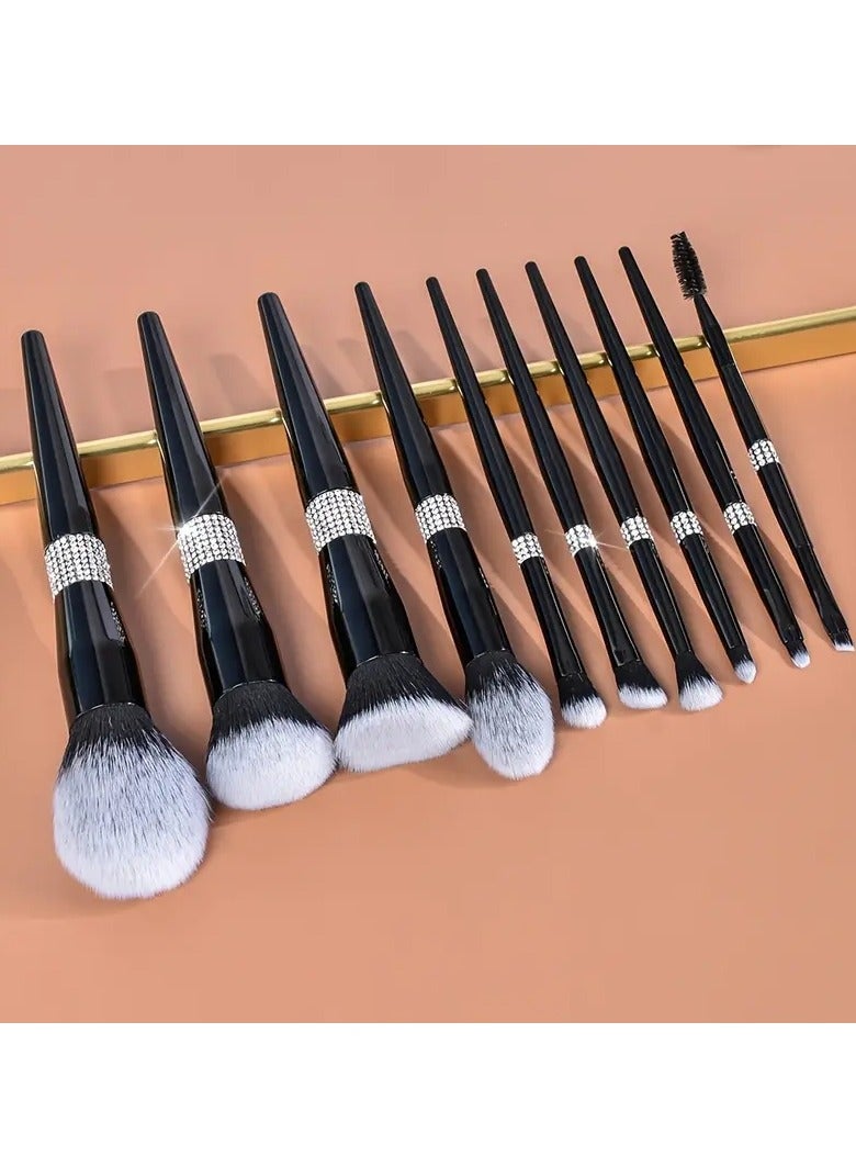 Makeup Brushes Set - Bling Premium Synthetic Foundation Powder Blush Concealer Eyeliner Eyebrow Contour Make Up Brush Set For Women, Black