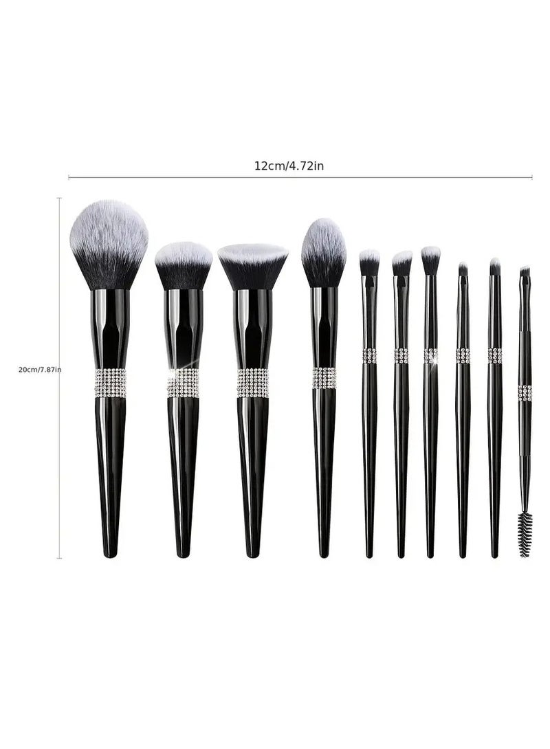 Makeup Brushes Set - Bling Premium Synthetic Foundation Powder Blush Concealer Eyeliner Eyebrow Contour Make Up Brush Set For Women, Black