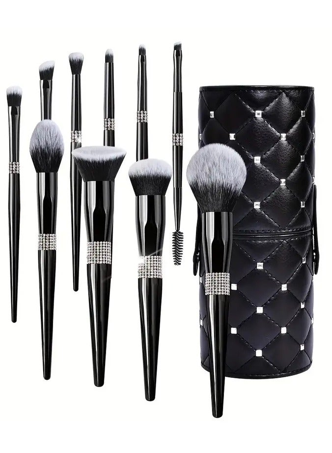 Makeup Brushes Set - Bling Premium Synthetic Foundation Powder Blush Concealer Eyeliner Eyebrow Contour Make Up Brush Set For Women, Black