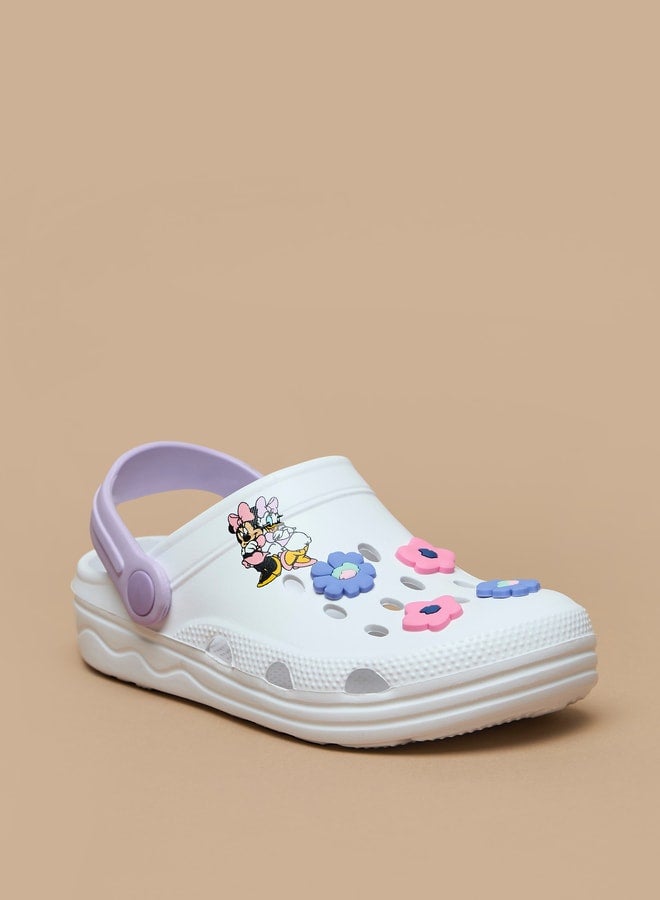 Girls Minnie Mouse and Daisy Duck Print Slip-On Clogs