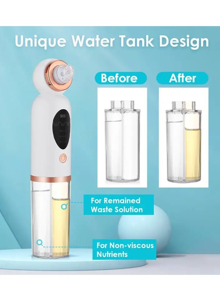 USB Rechargeable Electric Bubble Blackhead Remover - Water Cycle Pore Acne Pimple Removal Vacuum Suction Facial Cleaner Tool