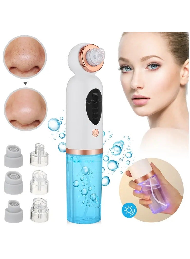 USB Rechargeable Electric Bubble Blackhead Remover - Water Cycle Pore Acne Pimple Removal Vacuum Suction Facial Cleaner Tool