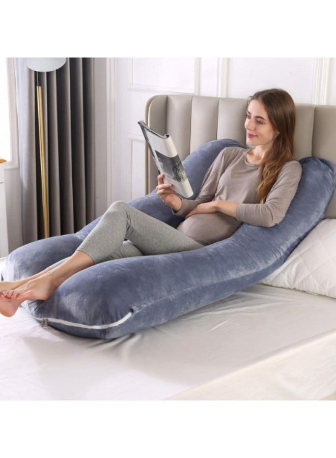 Pregnancy Pillow,U-Shape Full Body Pillow,140cm Maternity Pillows,Washable Pregnancy Pillows,Maternity Pillow for Pregnant with Velvet Cover,Removable for Sleeping Support for Back,Belly