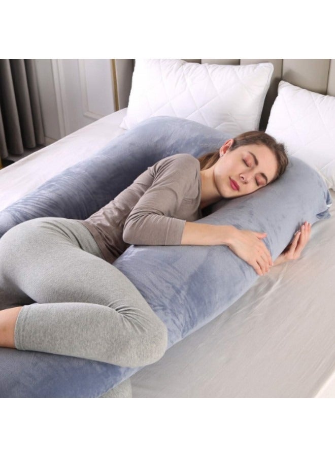 Pregnancy Pillow,U-Shape Full Body Pillow,140cm Maternity Pillows,Washable Pregnancy Pillows,Maternity Pillow for Pregnant with Velvet Cover,Removable for Sleeping Support for Back,Belly
