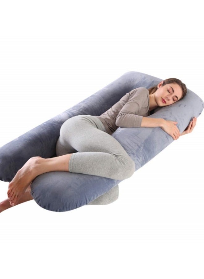 Pregnancy Pillow, U Shaped Full Body Pillow, Maternity Pillow Support for Back, Legs, Neck, Hips,Grey