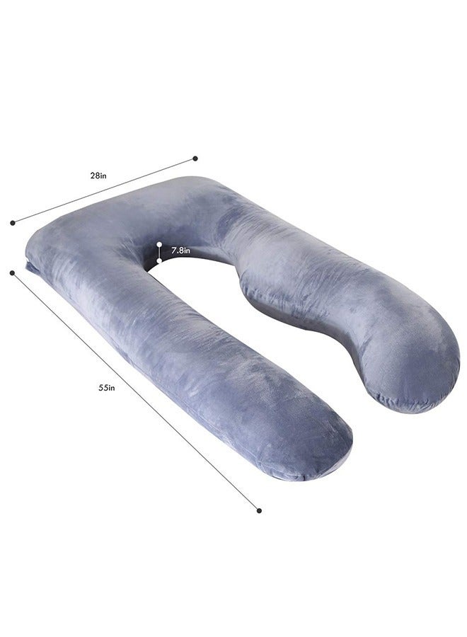Pregnancy Pillow,U-Shape Full Body Pillow,140cm Maternity Pillows,Washable Pregnancy Pillows,Maternity Pillow for Pregnant with Velvet Cover,Removable for Sleeping Support for Back,Belly