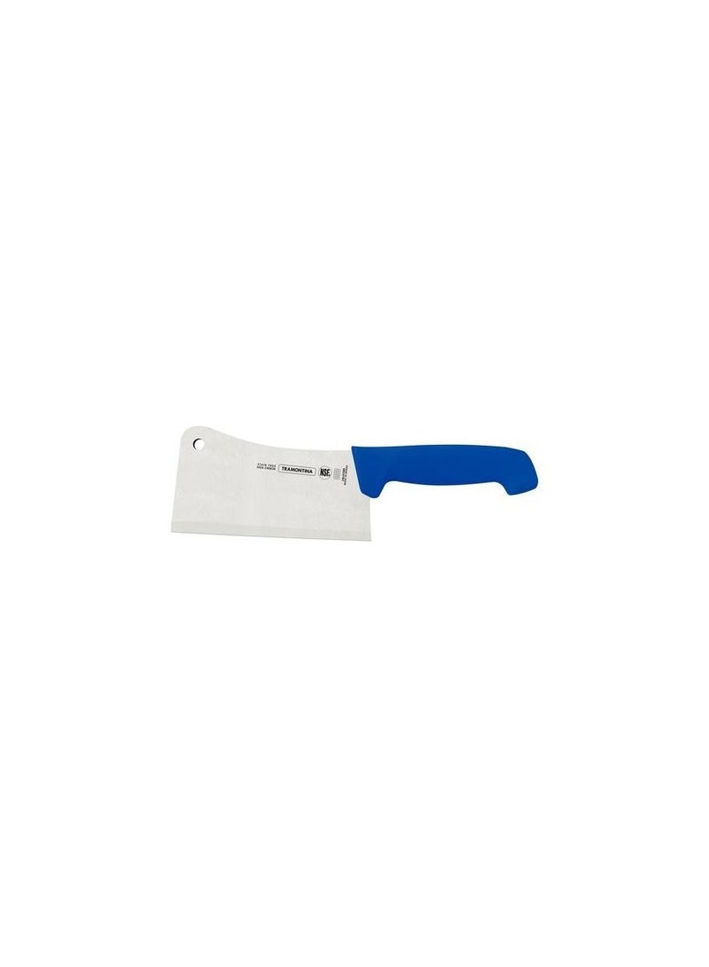 Professional 8 Inches Cleaver Knife with Stainless Steel Blade and Blue Polypropylene Handle with Antimicrobial Protection