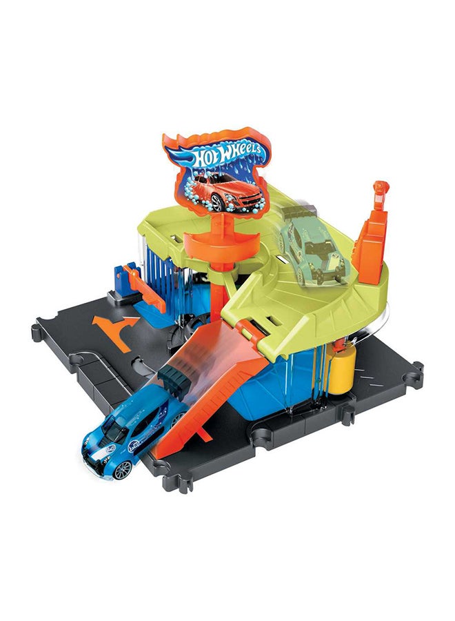 City Downtown Express Car Wash Playset With 1   Car, Connects To Other Playsets & Tracks, Gift For Kids Ages 4 To 8 Years Old