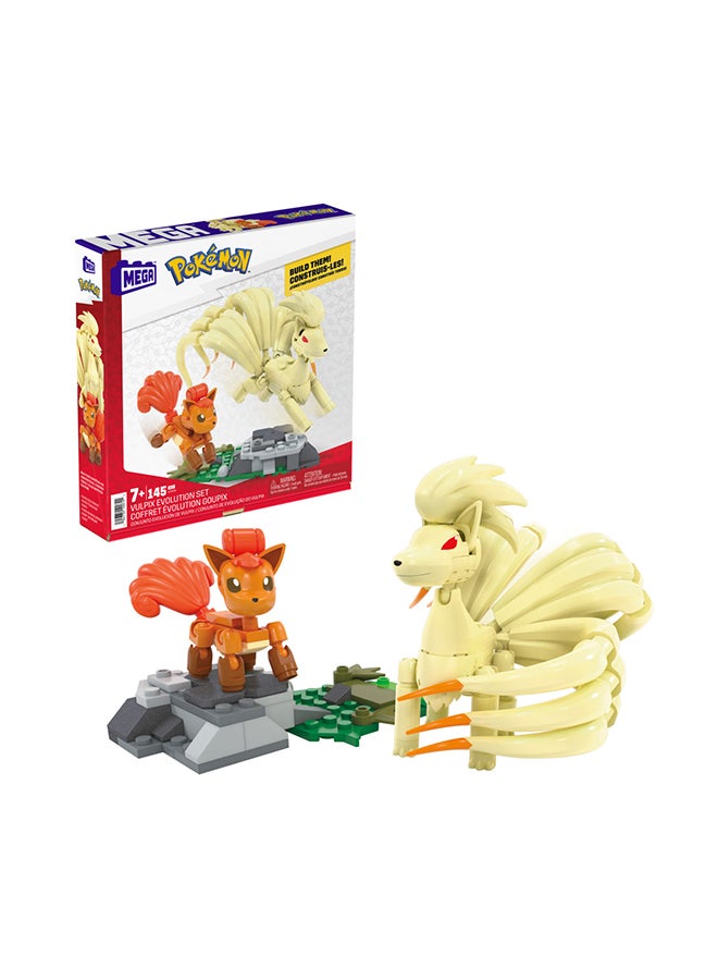 Pokémon Action Figure Building Toys, Vulpix Evolution Set With 145 Pieces And Ninetales, 2 Poseable Characters, Gift Idea For Kids