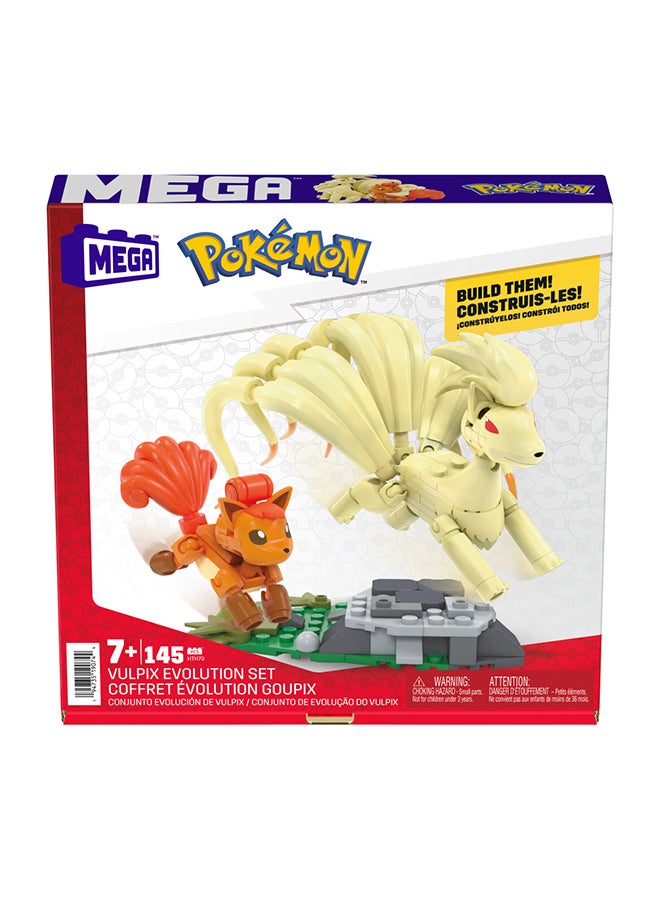 Pokémon Action Figure Building Toys, Vulpix Evolution Set With 145 Pieces And Ninetales, 2 Poseable Characters, Gift Idea For Kids