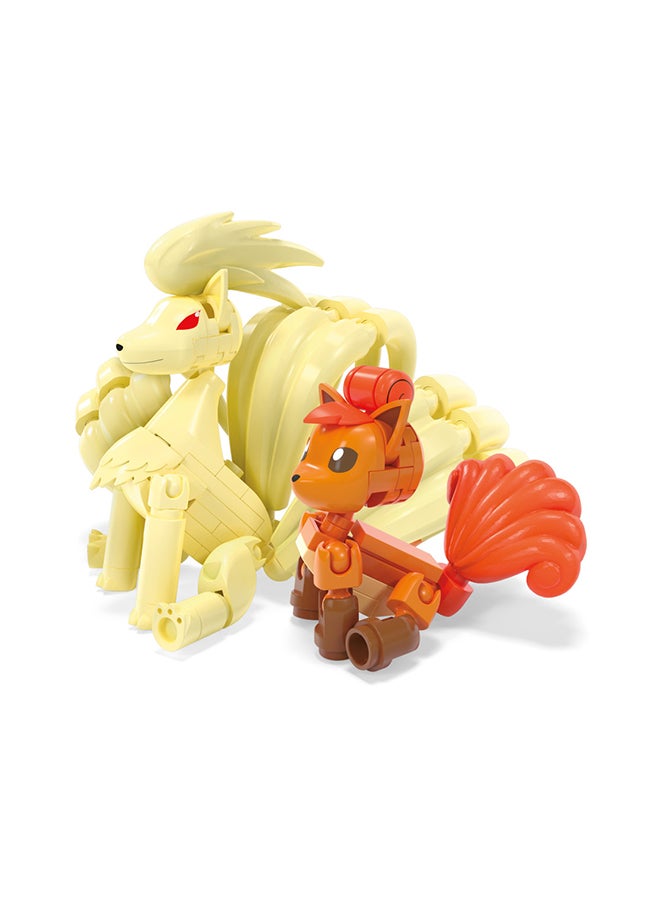 Pokémon Action Figure Building Toys, Vulpix Evolution Set With 145 Pieces And Ninetales, 2 Poseable Characters, Gift Idea For Kids