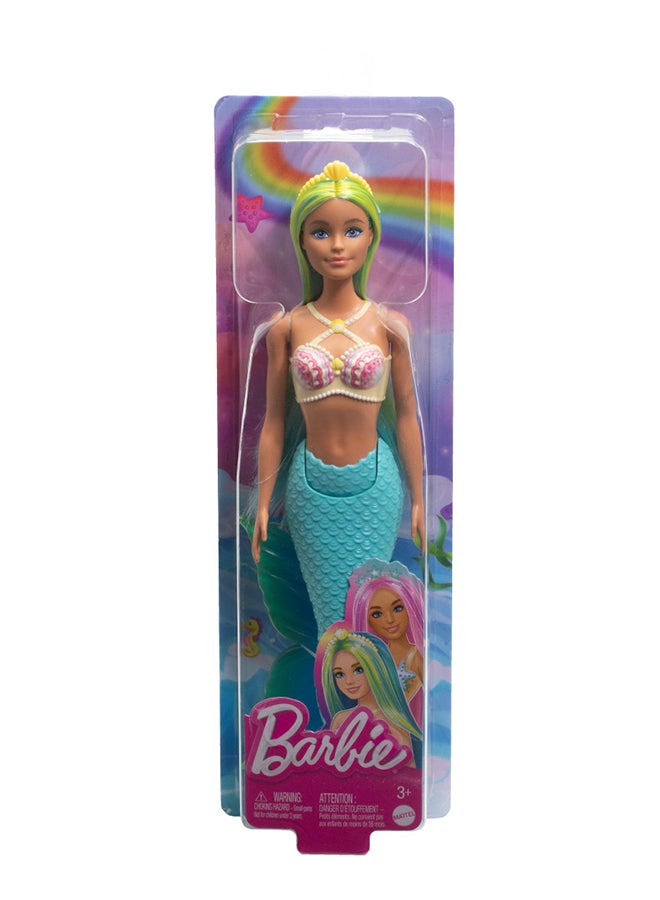 Mermaid Dolls With Fantasy Hair And Headband Accessories, Mermaid Toys With Shell-Inspired Bodices And Colorful Tails