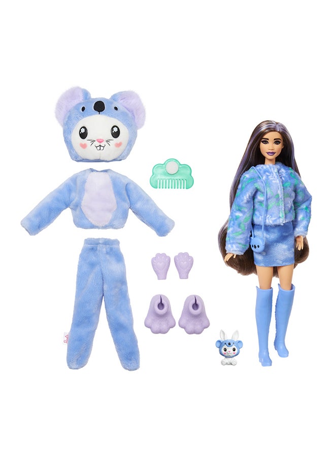 Cutie Reveal Doll & Accessories With Animal Plush Costume & 10 Surprises Including Color Change, Bunny As A Koala In Costume-Themed Series