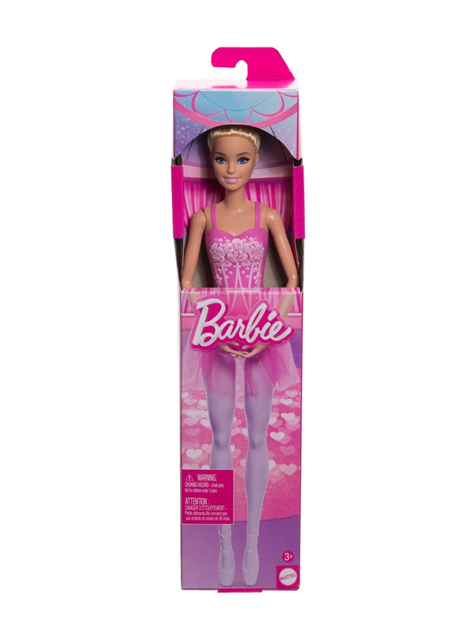 Ballerina Doll, Blonde Fashion Doll Wearing Purple Removable Tutu, Posed With Ballet Arms & “En Pointe” Toe Shoes