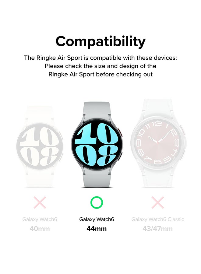 Air Sports For Samsung Galaxy Watch 6 44Mm Case, Thin Soft Flexible Rugged TPU Raised Bezel Frame Protective Button Cover - Warm Grey