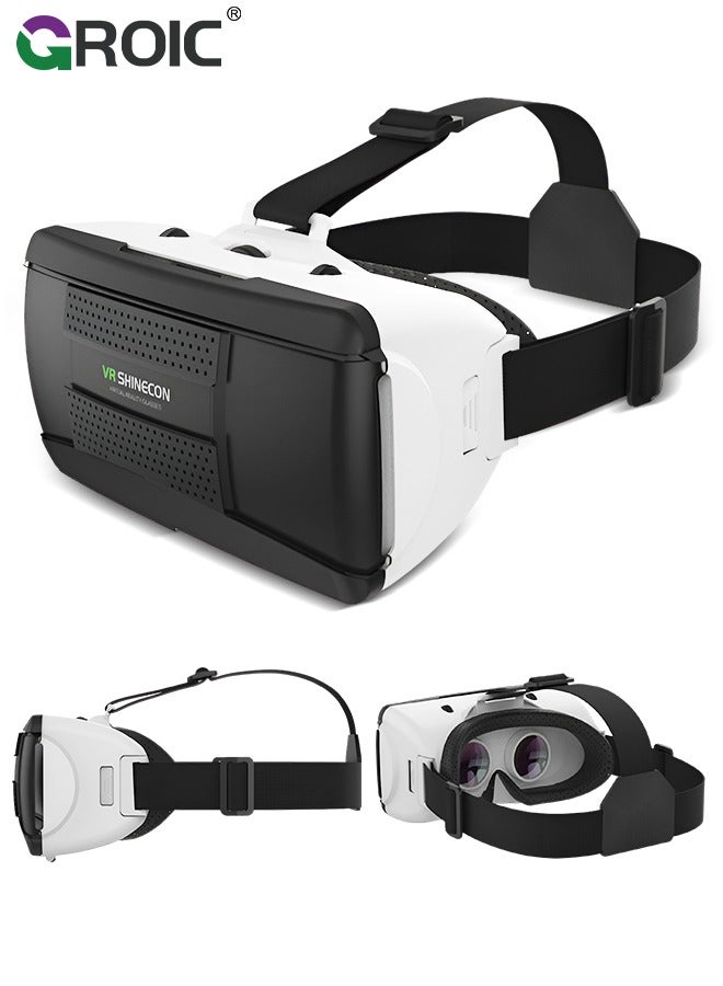 3D VR Headset Compatible with Android/iOS, Virtual Reality Game System, Black Smart VR Glasses, 360° Panoramic Immersive Experience, Universal Virtual Reality Goggles for Kids & Adults, Myopia Within