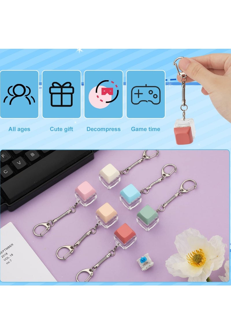 Fidget Keyboard Keychain Toys 6Pcs Keyboard Keychain Stress Relief Toys for Adults and Kids Finger Keyboard Keychain Fidget Toys Executive Desk Toys Exercise Wrist & Stress Relief