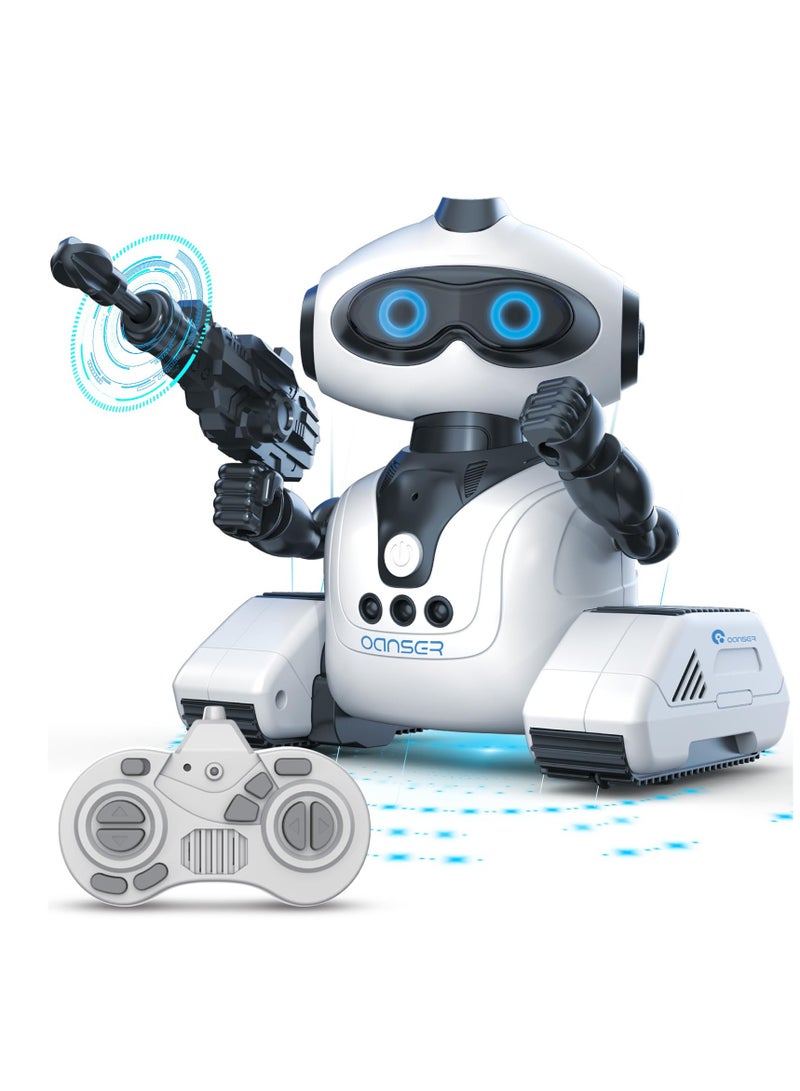 Robot Toys Rechargeable Smart Remote Control Robot with Voice Control Gesture Sensing RC Shining LED Eyes Dancing Singing Recording Repeat  Robot Gifts for Boys and Girls Age 3+