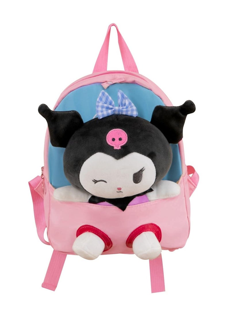 Kawaii Plush Kuromi Bag for Girls, Kuromi Plush Backpack Cute Kuromi Plush Bag Cartoon Shoulder Bag Cute Anime Kuromi Bag Kuromi Plush Shoulder Bag Anime Toy Bag for Anime Fans（25 * 35cm）